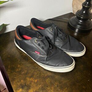 Levi's black faux leather mens sneakers